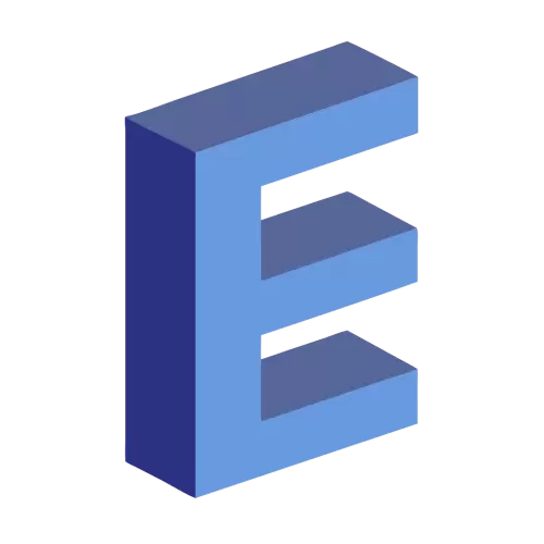 3d E Letter Icon