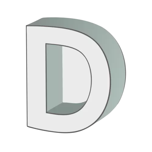3d Letter D Vector