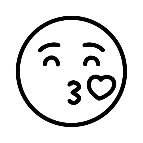 Kissing Face Emoji Vector