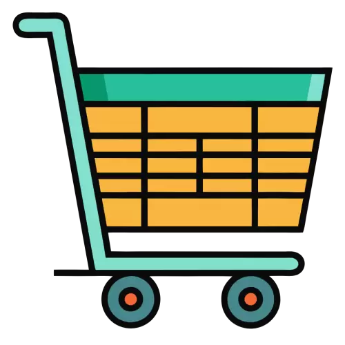 Multicolor Shopping Cart Vector