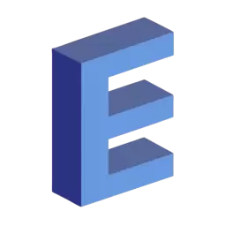 3d E Letter Icon