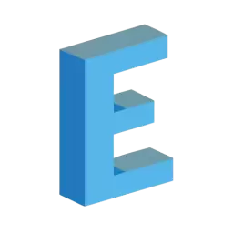 3d E Letter Symbol
