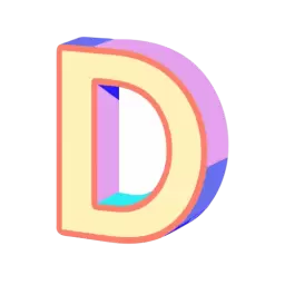 3d Letter D Free Icon