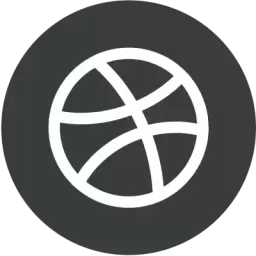 Black White Dribbble Logo