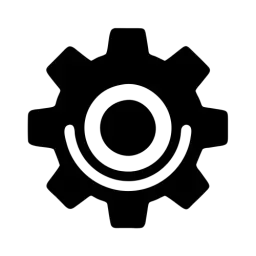 Black White Gear Icon