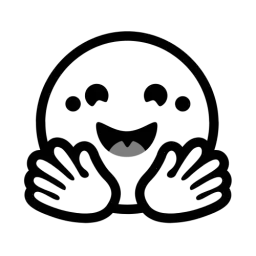 Black White Hugging Face Logo