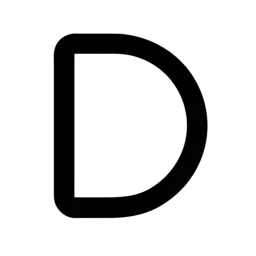 Black White Letter D Icon