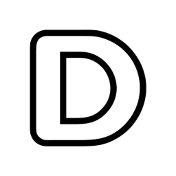 Black White Letter D Symbol