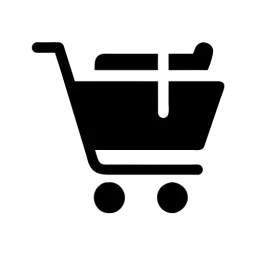 Black White Shopping Cart Icon