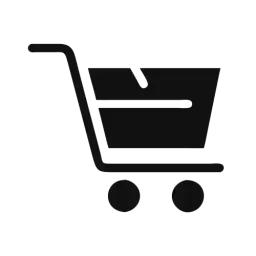 Black White Shopping Cart Symbol