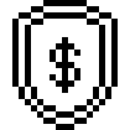Cash Shield Pixel Icon