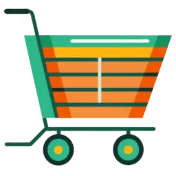 Colored Shopping Cart Vector