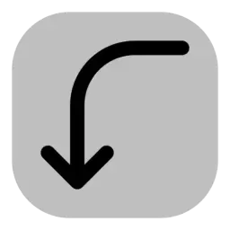 Guide Left Down Symbol