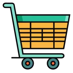 Multicolor Shopping Cart Vector