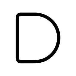 Outline Letter D Icon