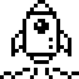 Outline Rocket Pixel Icon