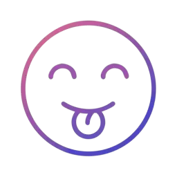 Playful Face Emotion Outline
